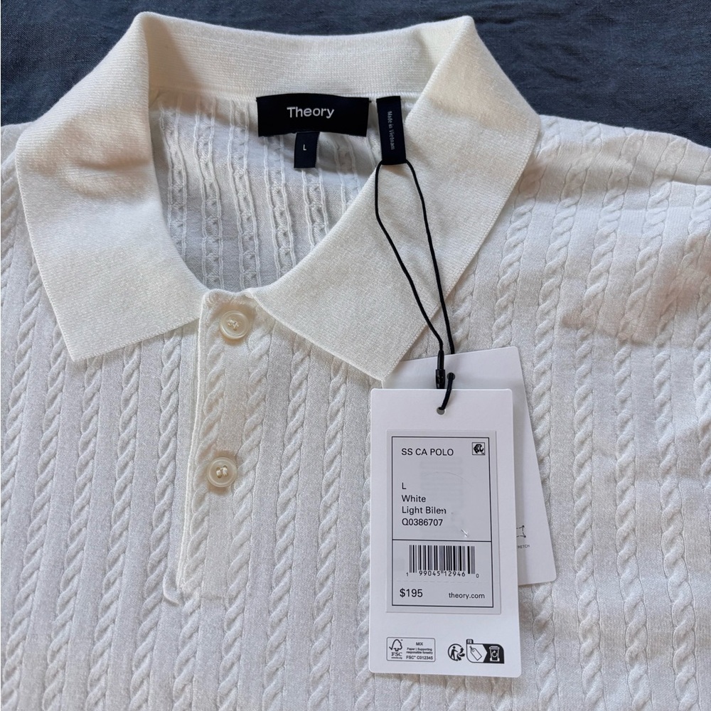 Theory Men's cable knit polo - Picture 2 of 4